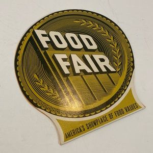 Vintage Food Fair advertising needle package giveaway
